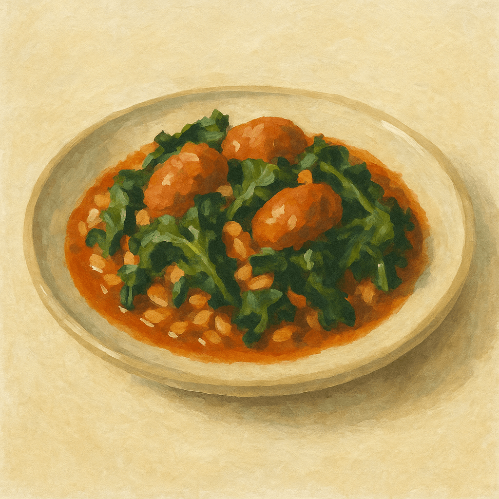 Farro, Kale and Sausage Stew