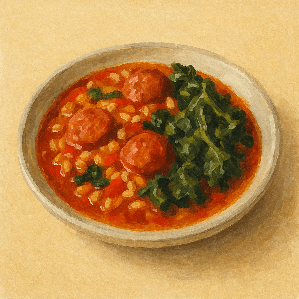 Farro, Kale and Sausage Stew